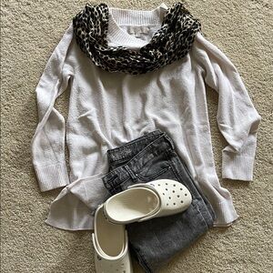 LOFT Off-White Tunic Sweater
